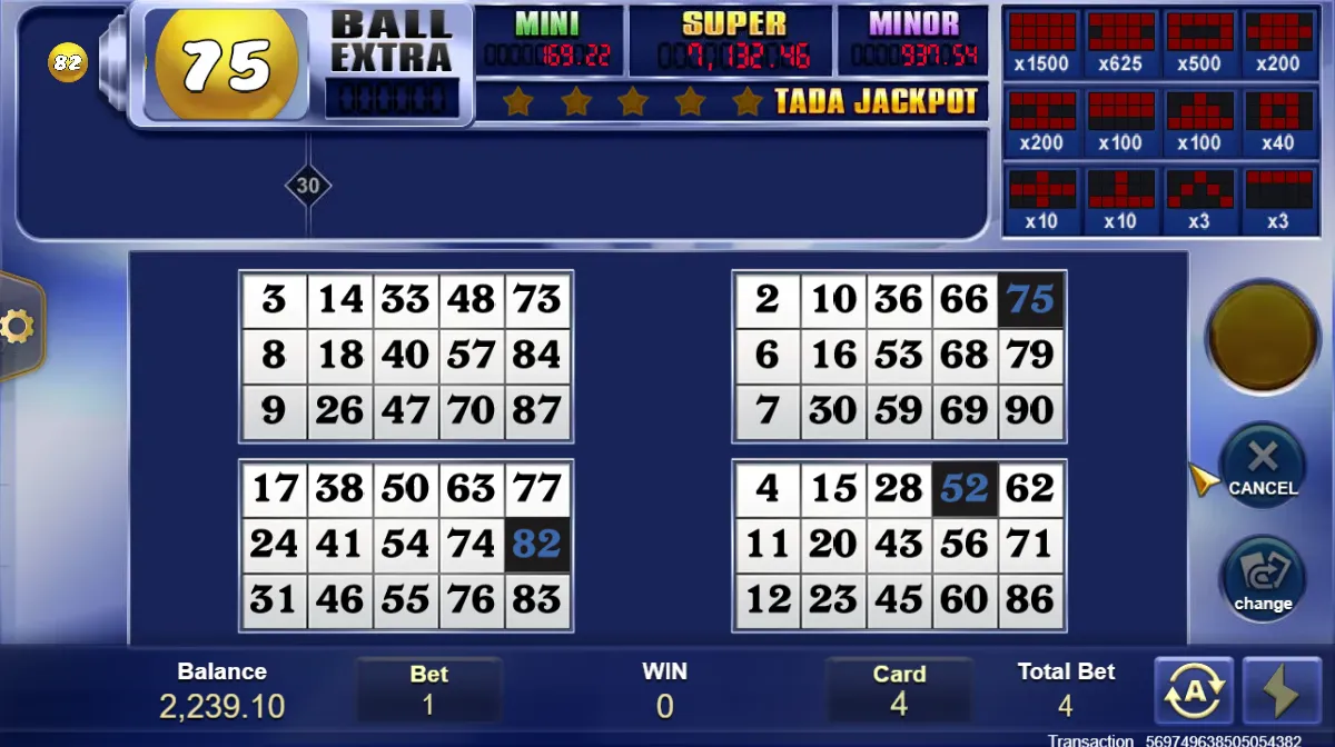 Jackpot Bingo demo